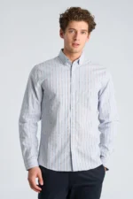 Lindbergh Oxford skjorte i Stribet - Relaxed fit