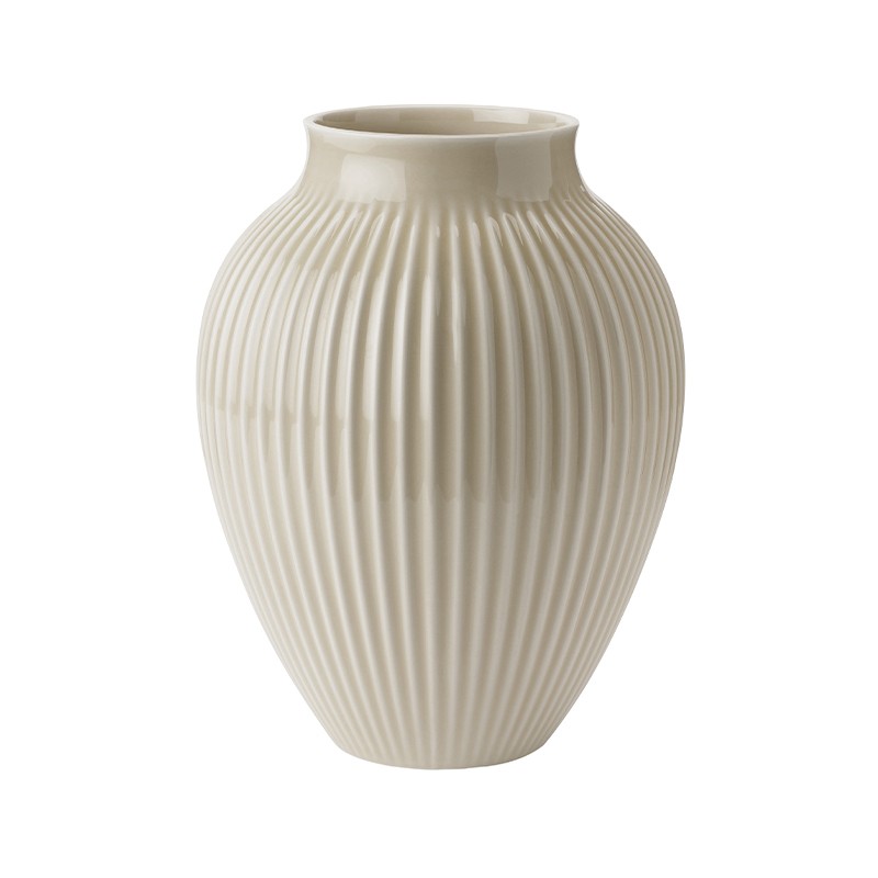 knabstrup vase beige1 Knabstrup Ripple vase Beige H. 27 cm. - Billede 1