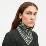 SKALL STUDIO - Classic Scarf 55x55 (Dark Green/Brown) - Billede 2